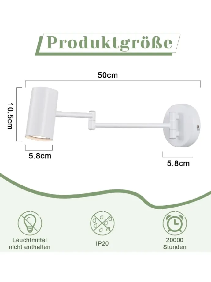 Wandleuchte in weiß GU10 schwenkbar