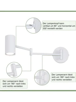 Wandleuchte in weiß GU10 schwenkbar