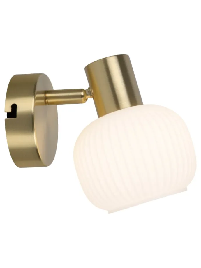 Wandleuchte "LEARTA" in messingmatt - (L)16 cm x (B)10 cm x (H)13.5 cm