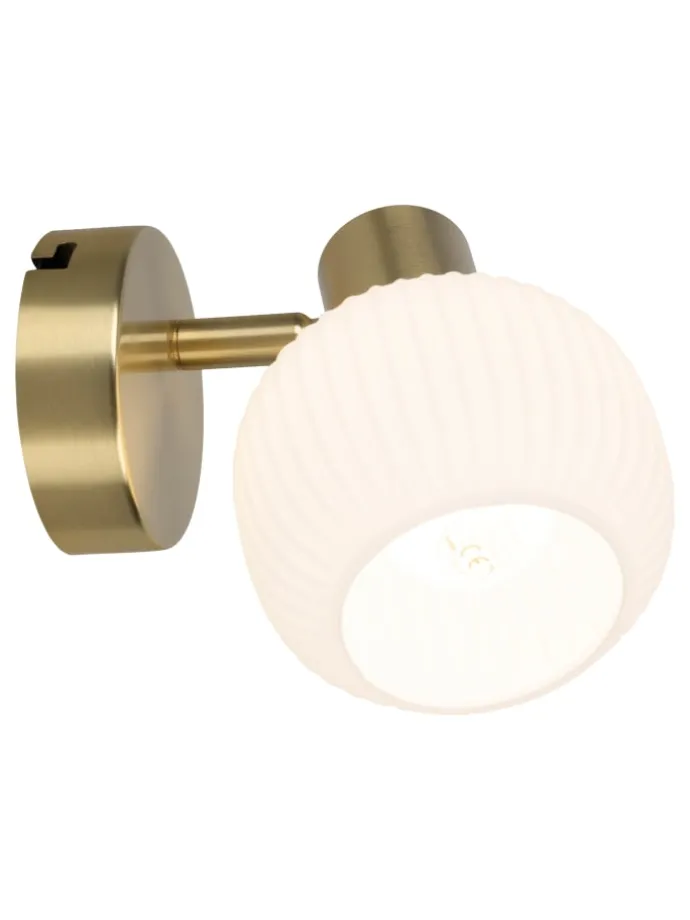 Wandleuchte "LEARTA" in messingmatt - (L)16 cm x (B)10 cm x (H)13.5 cm