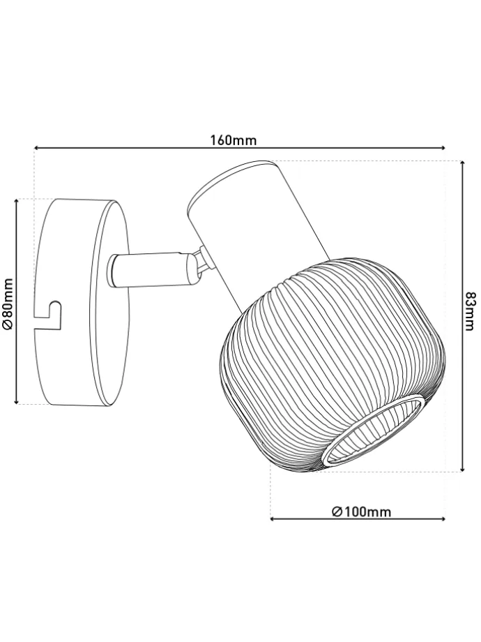 Wandleuchte "LEARTA" in messingmatt - (L)16 cm x (B)10 cm x (H)13.5 cm