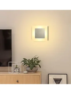 Wandleuchte LED in chrom eckig modern 7W warmweiß Metall und Acryl L 16cm