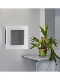 Wandleuchte LED in chrom eckig modern 7W warmweiß Metall und Acryl L 16cm