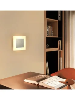 Wandleuchte LED in chrom eckig modern 7W warmweiß Metall und Acryl L 16cm