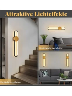 Wandleuchte LED in gold L 60CM Modern Ganglampe 3000K warmweiß 12W