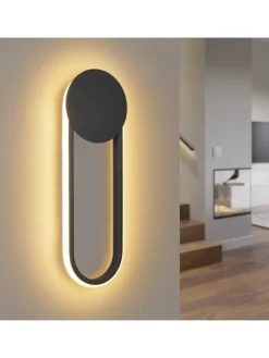 Wandleuchte LED in schwarz 12W Modern 3000K warmweiß Hallampe L 41.5cm