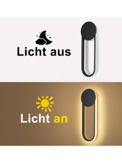 Wandleuchte LED in schwarz 12W Modern 3000K warmweiß Hallampe L 41.5cm