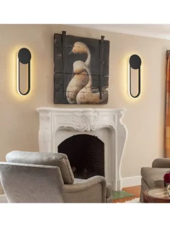 Wandleuchte LED in schwarz 12W Modern 3000K warmweiß Hallampe L 41.5cm