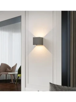 Wandleuchte LED 5W in grau modern 3000K warmweiß IP65