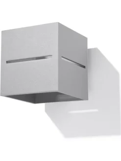 Wandleuchte LORUM 1 in Grau aluminium quadratische moderne Lampe G9 NICE LAMPS