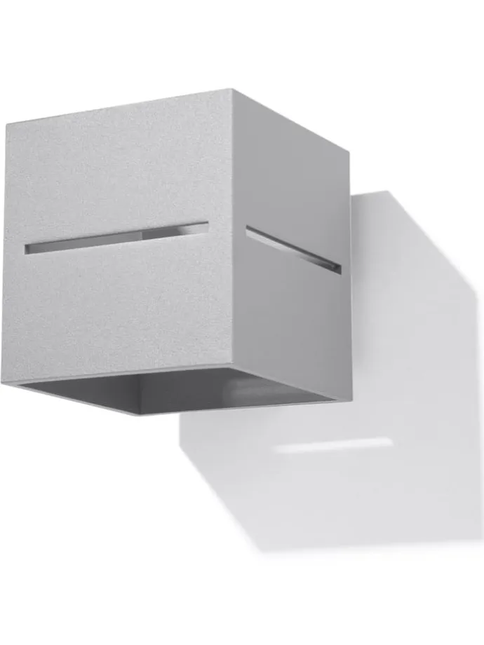 Wandleuchte LORUM 1 in Grau aluminium quadratische moderne Lampe G9 NICE LAMPS