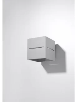 Wandleuchte LORUM 1 in Grau aluminium quadratische moderne Lampe G9 NICE LAMPS