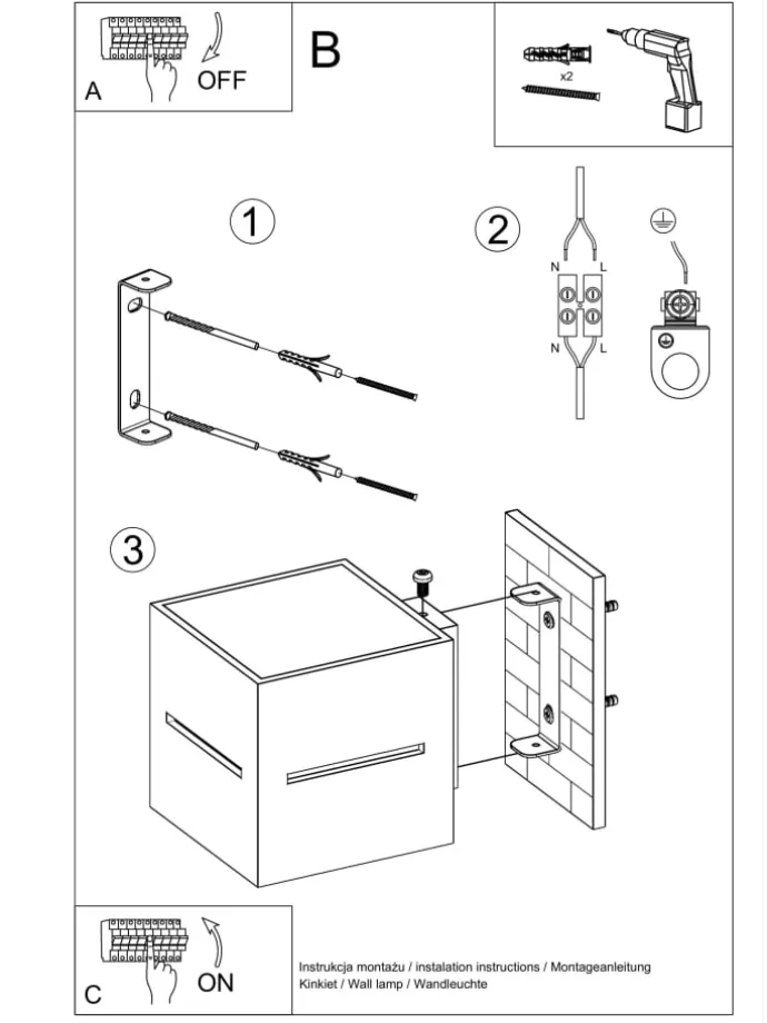 Wandleuchte LORUM 1 in Grau aluminium quadratische moderne Lampe G9 NICE LAMPS