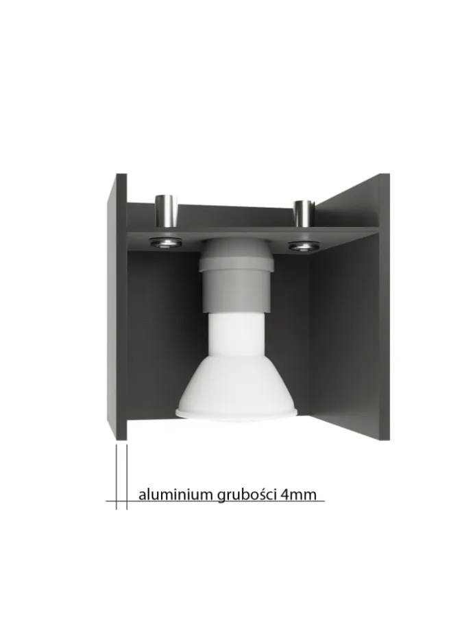 Wandleuchte LORUM 1 in Grau aluminium quadratische moderne Lampe G9 NICE LAMPS