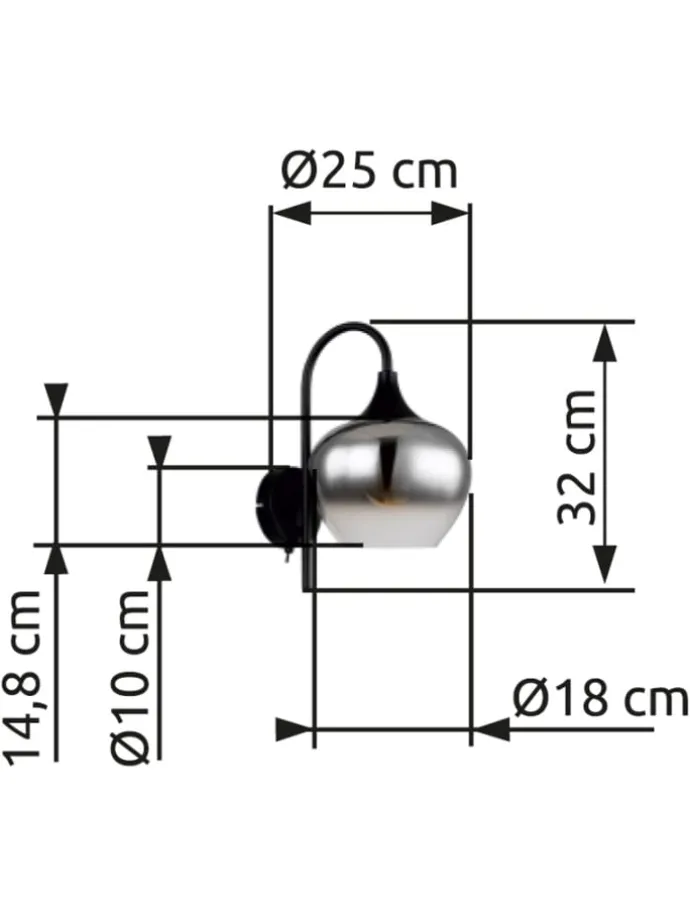 Wandleuchte "MAXY" in black