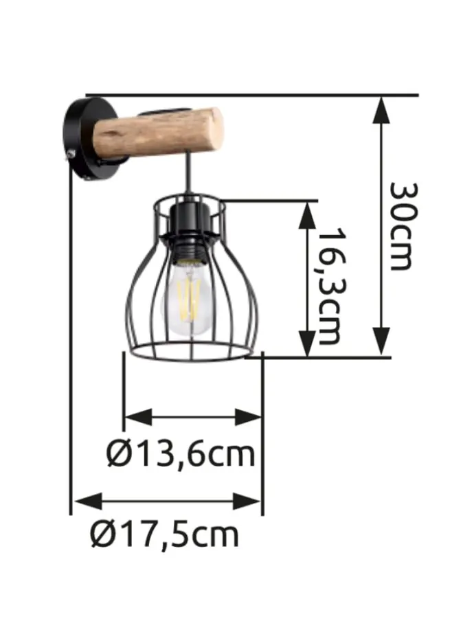 Wandleuchte "MINA" in black