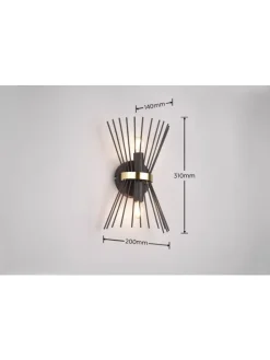 Wandleuchte ROD in Schwarz-Gold