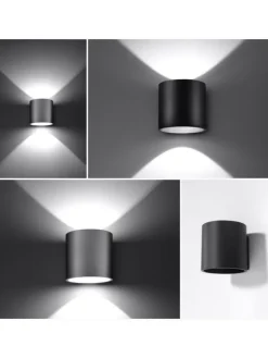 Wandleuchte RODA 1 in Schwarz aluminium Ø runde Lampe loft G9 LED NICE LAMPS