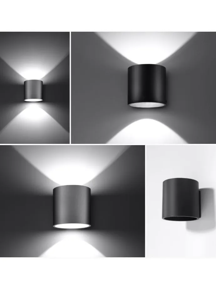 Wandleuchte RODA 1 in Schwarz aluminium Ø runde Lampe loft G9 LED NICE LAMPS