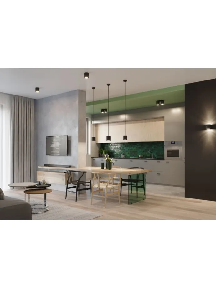 Wandleuchte RODA 1 in Schwarz aluminium Ø runde Lampe loft G9 LED NICE LAMPS