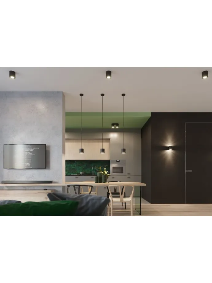 Wandleuchte RODA 1 in Schwarz aluminium Ø runde Lampe loft G9 LED NICE LAMPS