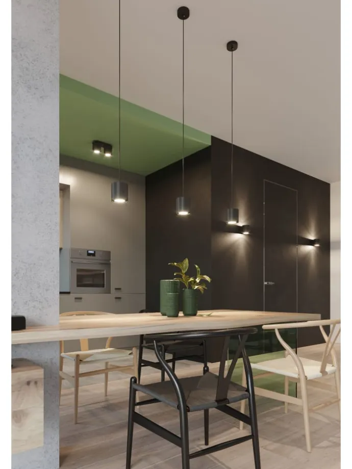 Wandleuchte RODA 1 in Schwarz aluminium Ø runde Lampe loft G9 LED NICE LAMPS