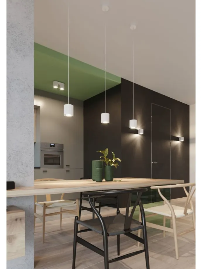 Wandleuchte RODA in Weiß aluminium Ø runde Lampe loft G9 LED NICE LAMPS