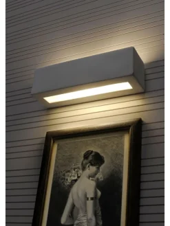 Wandleuchte VEGA in Keramik weiß rechteckig moderne lampe E27 LED NICE LAMPS