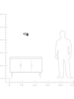 Wandleuchten HARRINGTON in Silber - (W) 11 x (H) 15 x (L) 46 cm