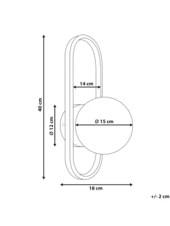 Wandleuchten VARDI in Gold/Weiß - (W) 15 x (H) 40 x (L) 18 cm