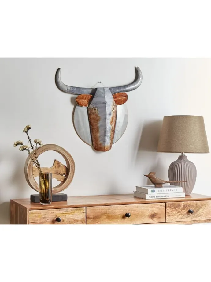 Wandobjekt ERBIUM in Grau/Kupfer - (W) 54 x (H) 41 x (L) 5 cm