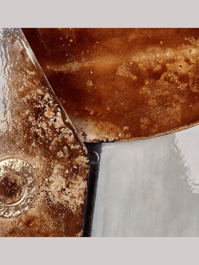 Wandobjekt ERBIUM in Grau/Kupfer - (W) 54 x (H) 41 x (L) 5 cm