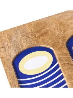 Wandobjekt JIMETA in Blau/Braun/Rot - (W) 20 x (H) 40 x (L) 2 cm