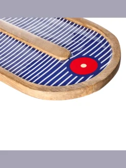 Wandobjekt JIMETA in Blau/Braun/Rot - (W) 20 x (H) 40 x (L) 2 cm