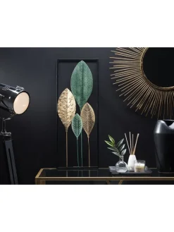 Wandobjekt PLATINUM in Grün/Gold/Schwarz - (W) 29 x (H) 75 x (L) 2 cm