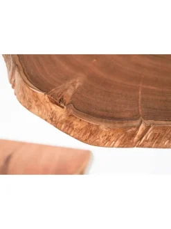 Wandregal 3er Set Vollholz Hängeregal Baumscheibe, Natur