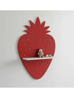 Wandregal in Rot/ Weiß - (B) 33 x (H) 35 x (T) 10 cm