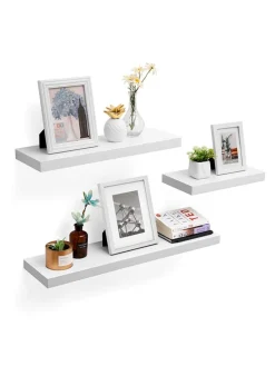 Wandregal in Weiß - (B)40 x (H)20 x (T)3,8 cm