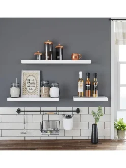 Wandregal in Weiß - (B)40 x (H)20 x (T)3,8 cm