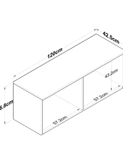 Wandschrank - (B)120 x (H)46,8 x (T)42,5 cm