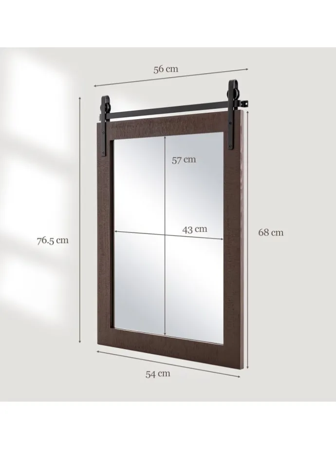 Wandspiegel 76,5 cm x 56 cm in Braun
