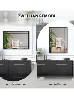 Wandspiegel 100 x 70 cm in Schwarz