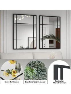 Wandspiegel 100 x 70 cm in Schwarz