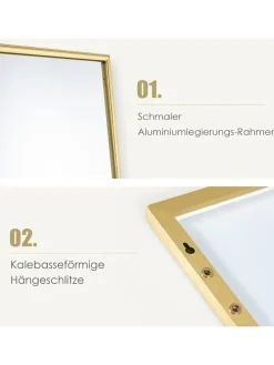 Wandspiegel 37 x 120cm in Gold