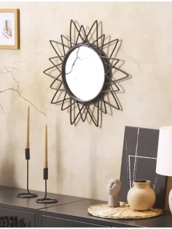 Wandspiegel AROEK in Schwarz - (W) 61 x (H) 61 x (L) 3 cm