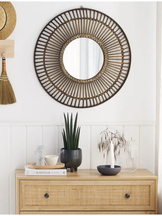 Wandspiegel BLASITO in Braun - (W) 66 x (H) 66 x (L) 10 cm