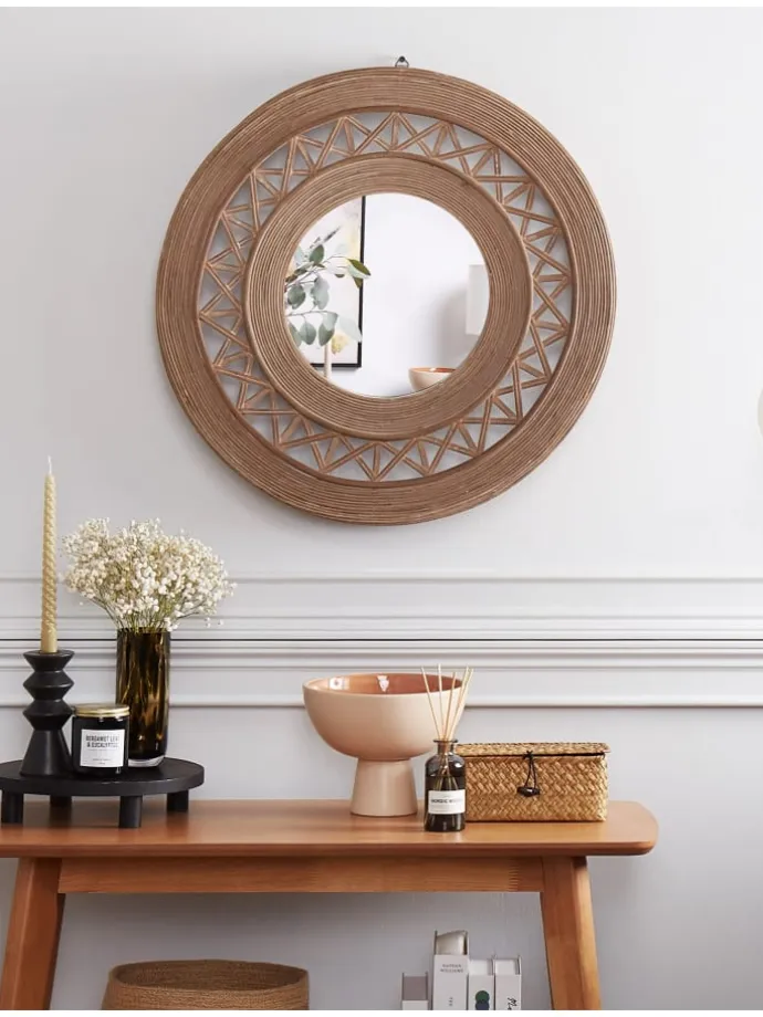 Wandspiegel CACOMA in Braun - (W) 62 x (H) 62 x (L) 9 cm