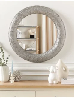 Wandspiegel CHANNAY in Silber - (W) 80 x (H) 80 x (L) 5 cm