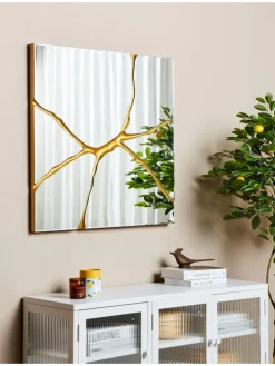 Wandspiegel COOLE in Gold - (W) 80 x (H) 80 x (L) 4 cm