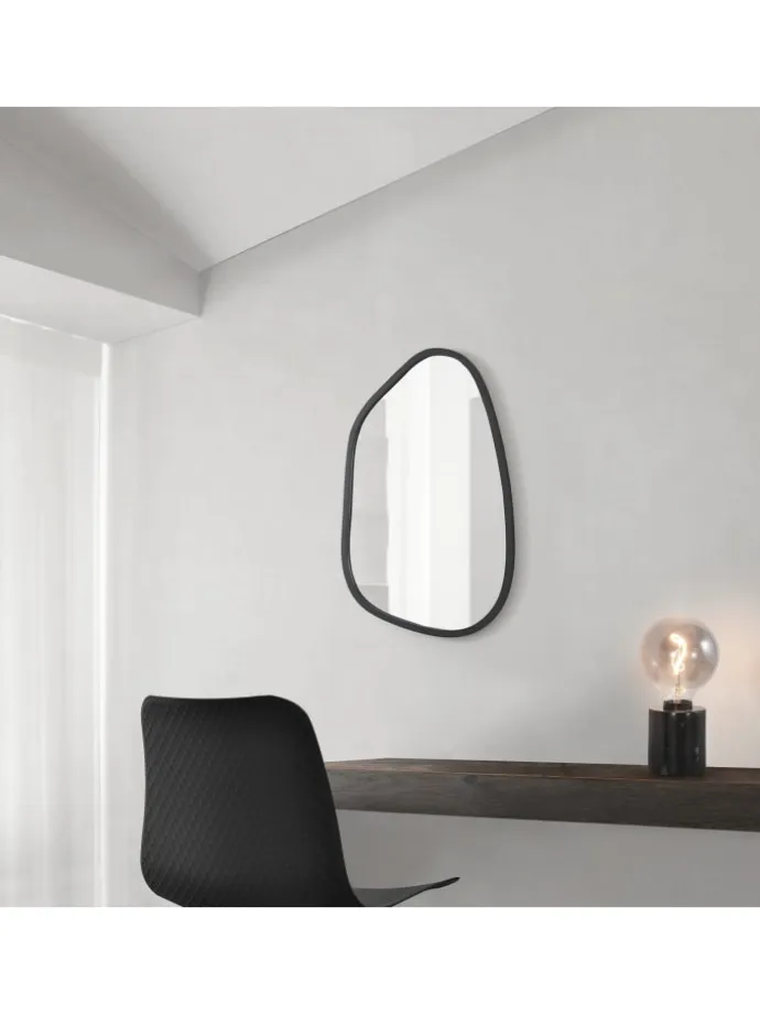Wandspiegel Filiano in Schwarz (B)58cm (H)80cm (T)1.8cm